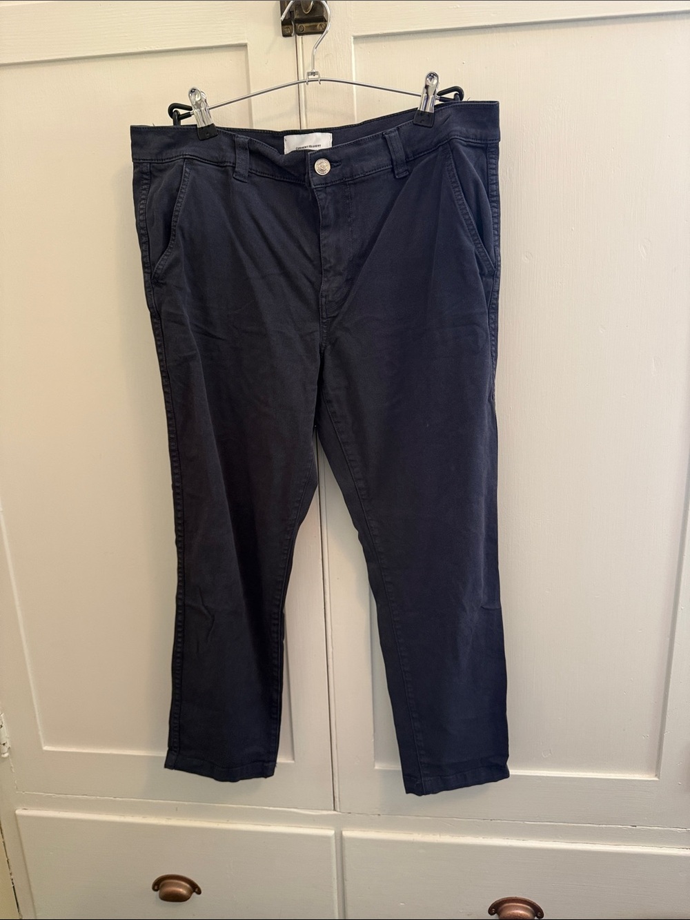 Current/Elliott Navy Straight-Leg Cotton Chinos